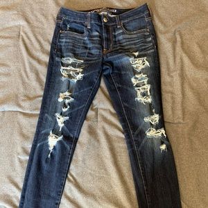 AE High Waisted Distressed Jegging